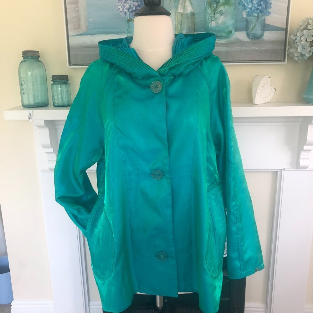 Teal Women's Jacket with Hood